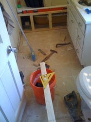 oldvanityviewtwobathroommakeoverweymouth | Argent Construction Company